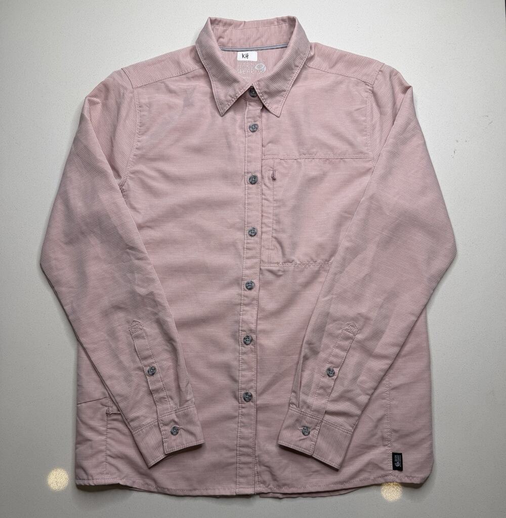 Mountain Hardwear Shirt Womens Size S Pink Canyon Long Sleeve Hiking Travel